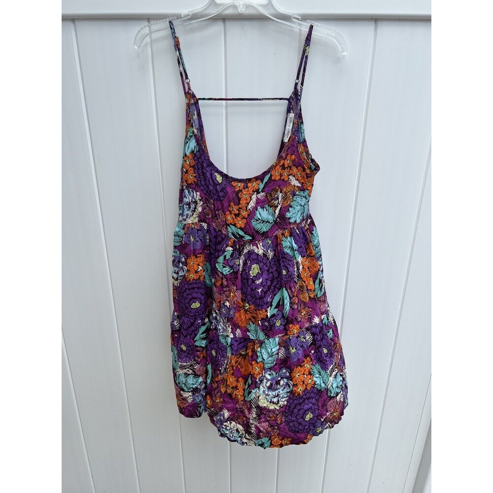 Honey Punch Womens Multicolor Floral Sleeveless Top Open Back Sz Small